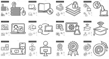 Education line icon set.