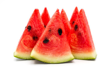 slices of watermelon isolated on a white background