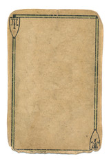 antique ace playing card paper background with  black line