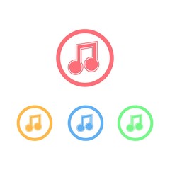 Colorful Set of Ring Circle Melody or Note Icon