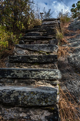Old Rock Masonry Stairs leading to Lemmon Rock Fire Lookout in the Santa Catalina Mountains near...