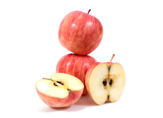 Red apple isolated on white background.Apple sliced isolated.Red