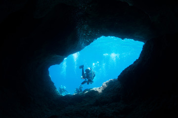 Cave diving