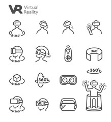 VR Virtual Reality 360 Degree Vector Icon Set © nanmulti