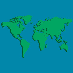 Fototapeta na wymiar 3D world map earth
