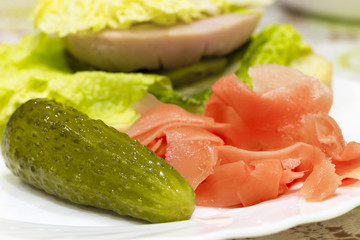 Sandwich with cabbage