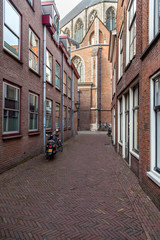 Fototapeta na wymiar Traditional view of city street in Holland
