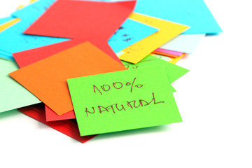 Note papers  with text