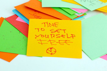 Note papers  with text