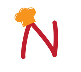 Cook Themed Alphabet Design Concept: N