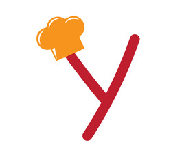 Cook Themed Alphabet Design Concept: Y