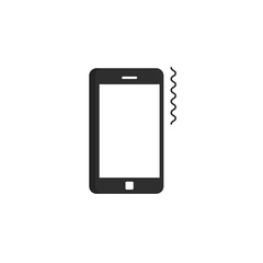 Phone ringing icon vector, ring of mobile phone pictogram, smartphone vibrating flat black and white design isolated