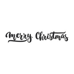 Merry Christmas - lettering Christmas and New Year holiday calligraphy phrase isolated on the background. Fun brush ink typography for photo overlays, t-shirt print, flyer, poster design.