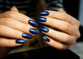 Awesome nails and beautiful clean manicure. Nails are natural. Manicure is made using nails drill machine.