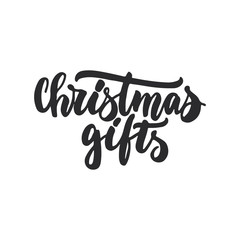 Christmas gifts - lettering Christmas and New Year holiday calligraphy phrase isolated on the background. Fun brush ink typography for photo overlays, t-shirt print, flyer, poster design.