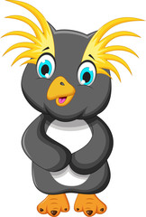 cute king penguin cartoon posing