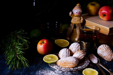 Fototapeta na wymiar Homemade biscuits madeleines
