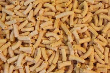 many macaroni made with fresh eggs in the restaurant of Central