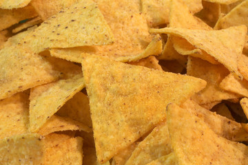 Fragrant Mexican yellow tortillas chips