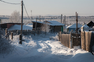 winter village in Russia
