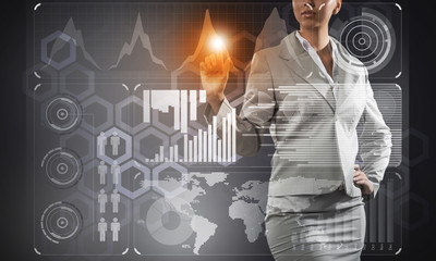 Businesswoman using modern technologies
