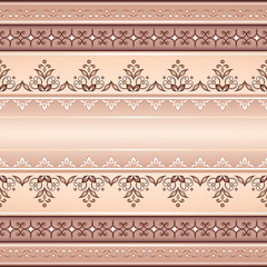 Vector line art seamless border for design template.