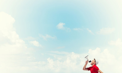 Guy making announcement