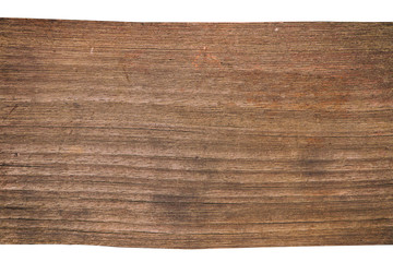 plank of old wood isolated on white background