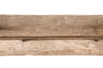 plank of old wood isolated on white background