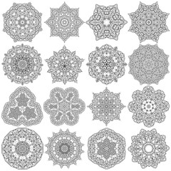 Hand-drawn christmas lace frame, mandala.