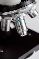 Fototapeta na wymiar close up macro microscope on white background