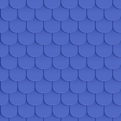 Shingles roof seamless pattern. Blue color. Classic style. Vector illustration