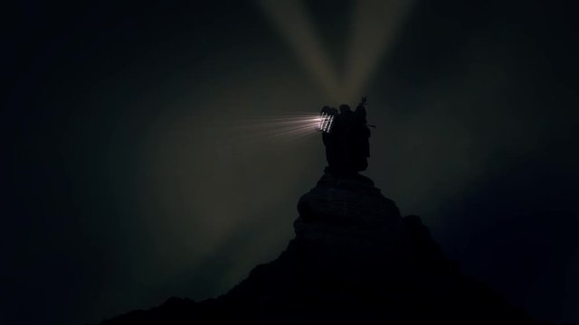 Moses on the Mountain Holding the Tablets of Stone of the Ten Commandments