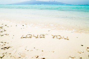 Love you letters on the beach
