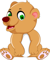 cute bear cartoon sitting
