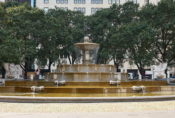 NEW YORK CITY - SEPTEMBER 23, 2016: Pulitzer Fountain on Grand Army Plaza at 59th Street and 5th Avenue, with Audrey Munson as Pomona on the top