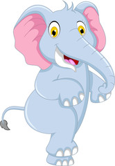 Naklejka premium cute elephant cartoon dancing