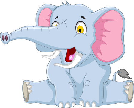 happy elephant cartoon