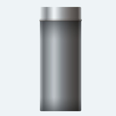 Three White Blank Tin can packaging mockup. Tea, coffee, dry products, gift box. Place your design over the box.