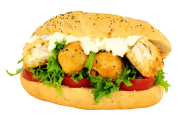 Fish Finger Filled Sandwich Roll
