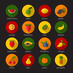 Fruits and berries icons