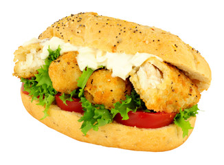 Fish Finger Filled Sandwich Roll