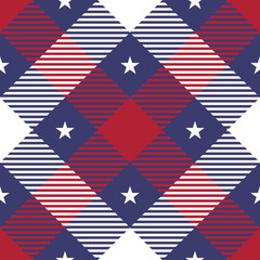 Patriotic Tartan Seamless Patterns. - 125568279