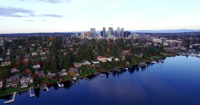 Bellevue Washington Waterfront Aerial View