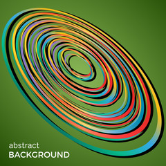 Beautiful light circles on a green background. Abstract flash light circles. Vector technology background.
