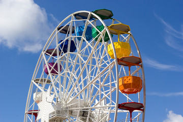 Ferris-wheel in the Amusement Park on Mount Tibidabo in Barcelon