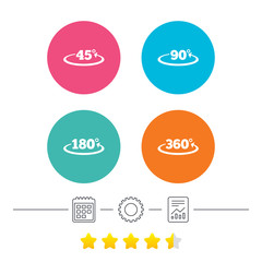 Fototapeta premium Angle degrees icons. Geometry math signs.