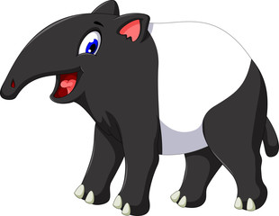 funny tapir cartoon smiling
