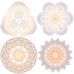 Hand-drawn christmas lace frame, mandala.