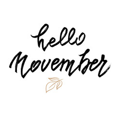Obraz premium Hello November lettering